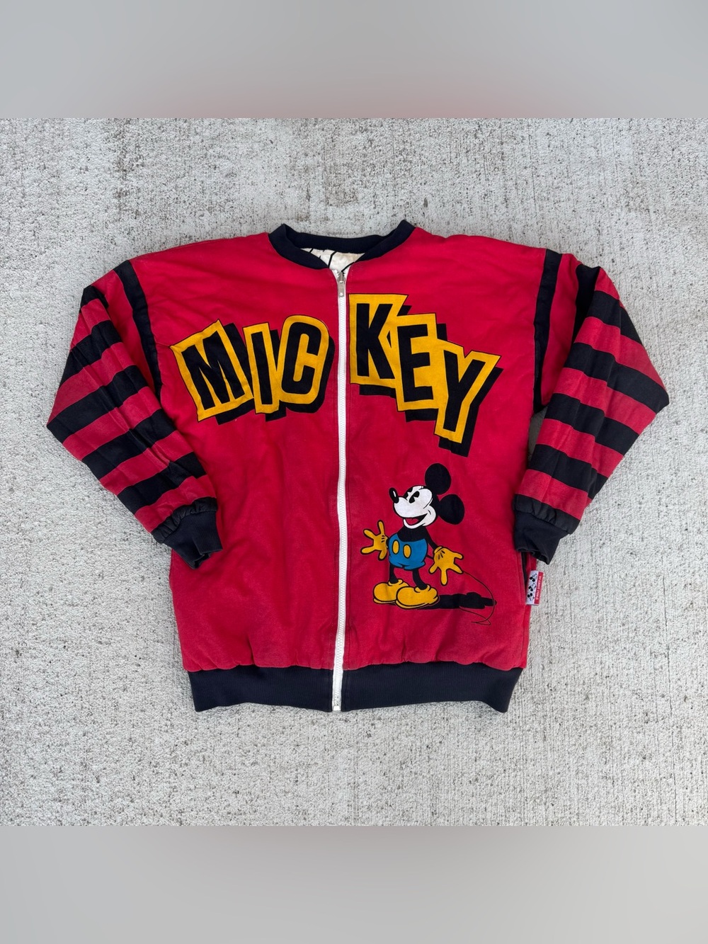 Vtg Disney 80s MIckey & CO Jg Hook Reversible Jacket Adult OS Hype Rare-Pockets